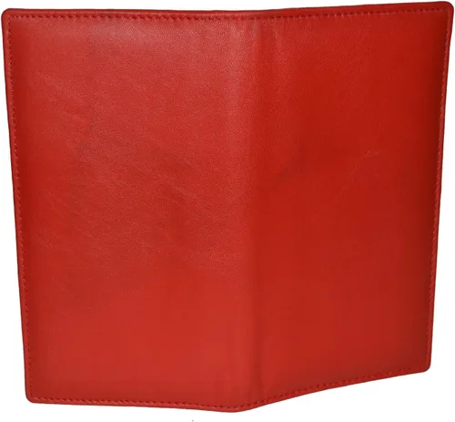 Miniatura 5 de Leatherboss - Funda de piel auténtica para chequera, Rojo -, Cartera de viaje