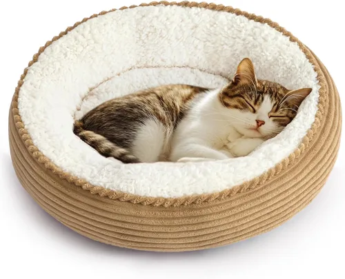 Miniatura 30 de Love's cabin Cama redonda acolchada para gatos y perros, cama para mascotas de 20 pulgadas para gatos o perros pequeños, parte inferior Violeta