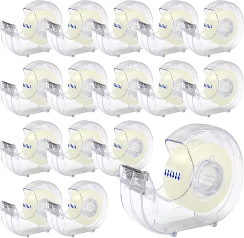 Miniatura 10 de OWLKELA 8 Pack Clear Tapes and Refillable Dispensers, 0.7" x 28 yds per roll, Transparent Tape Refills, Office Tape with Dispenser for Home, School