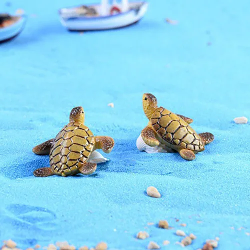 Miniatura 4 de 10 figuras miniatura de resina de tortuga marina de playa, decoración de pecera, jardín de hadas, casa de muñecas, decoración de paisaje
