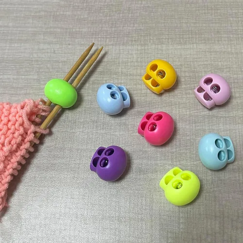 Miniatura 3 de SPANSEE 8 tapones de punto de punto de calaveras de colores, protector de punta de aguja de tejer, tapones de aguja de tejer, suministros de tejer