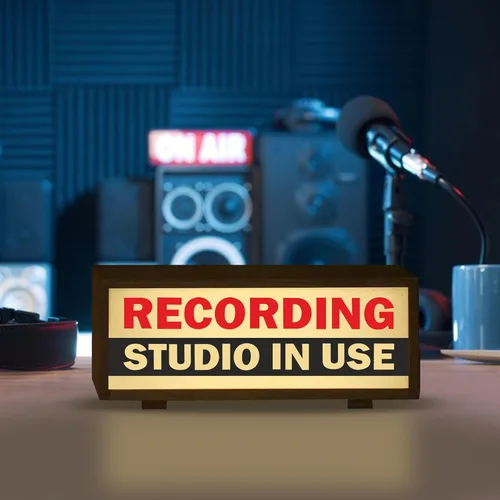 Miniatura 3 de Estudio de grabación LED retro, letrero insonorizado para habitación, caja de luz de grabación en uso, luz para serpentinas, podcasters, músicos
