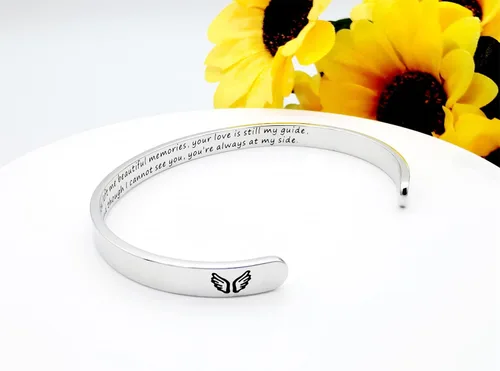 Miniatura 53 de Pulseras inspiradoras para mujer, joyería de acero inoxidable, con refranes, pulsera motivacional con mensaje oculto, pulseras grabadas para mejor