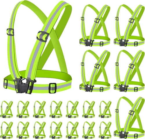 Miniatura 11 de Chaleco reflectante - Chaleco reflectante para correr, chaleco reflectante para correr con correas de seguridad, reflector de alta visibilidad