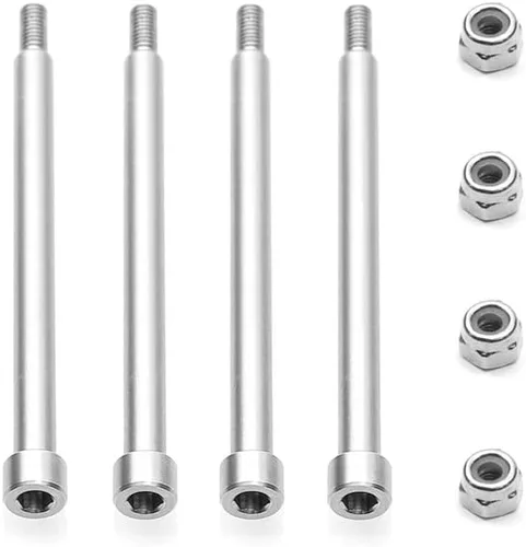 4 pasadores de bisagra roscados de 0.157 x 2.205 in 70510 piezas de repuesto con tuerca M3 para actualizaciones de coche 1/5 TRAXS X-maX XMAXX RC -