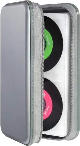 Miniatura 8 de UENTIP Funda para CD, capacidad para 96 CD, de plástico duro, cartera protectora para CD/DVD, para coche, hogar, viajes (96, negro) CD DVD