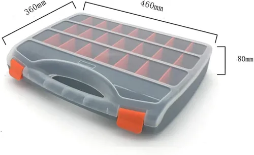 Miniatura 5 de TOPIND Caja de aparejos de pesca, cajas de engranajes, caja de herramientas, organizador de almacenamiento, brocas, tornillos, clavos, herramientas