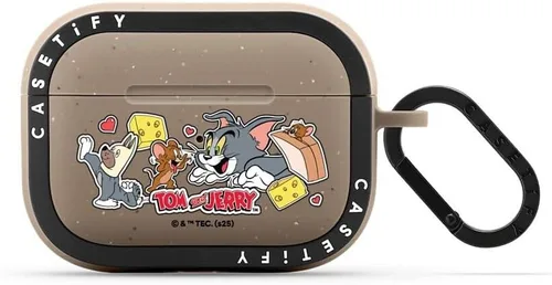 Miniatura 44 de CASETiFY AirPods Pro (1ª/2ª Gen) Estuche Bounce con Anillo [Colaboración Frozen] - Copo de Nieve de Anna - Taupe Mate