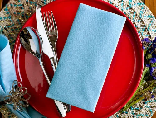 Miniatura 4 de Servilletas de papel azul bebé, tela desechable de lino como servilletas de cena, toallas de mano, suaves, absorbentes, servilletas de mano de papel