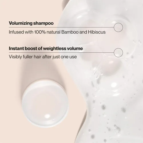 Miniatura 3 de Suave Champú voluminizador de bambú e hibisco, para cabello fino y plano, sistema probado en salón para aumentar el volumen y el cuerpo del cabello