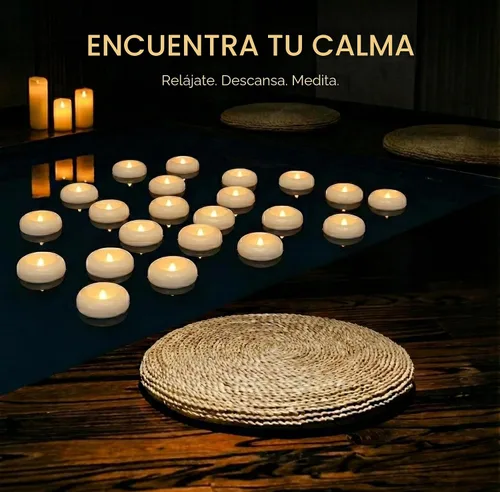 Miniatura 9 de Aignis 24 velas flotantes LED sin llama, velas de plástico de 3 pulgadas que funcionan con pilas, tiempo de brillo de más de 120 horas, luz blanca