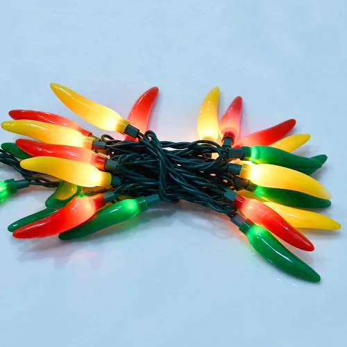 Miniatura 3 de Guirnalda de luces de Navidad de chile de 13.6 pies con 35 chiles calientes multicolor blanco cálido, luces incandescentes de pimienta