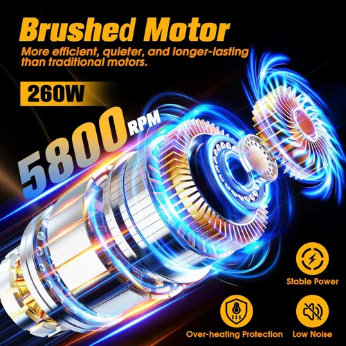 Miniatura 5 de Kit de pulidor inalámbrico para automóvil [2 baterías de 2000 mAh 21 V y 18 accesorios] Diseño orbital de 6 velocidades, pantalla LED, herramienta