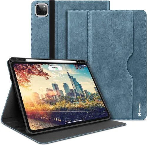 Miniatura 14 de H HOLIMET Funda para iPad Pro de 11 pulgadas 2022 4ª/3ª/2ª/1ª Generación 2021/2020/2018 con soporte para lápiz, cuero PU protector con bolsillo