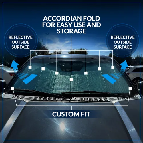 Miniatura 5 de SS-132-2 - Parasol para parabrisas delantero de automóvil compatible con Honda Civic Sedan 2016-2020 de 4 puertas, protector solar estilo acordeón