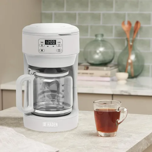 Miniatura 3 de Haden Chelsea - Cafetera digital de goteo de 10 tazas con jarra de vidrio, gris y cromo