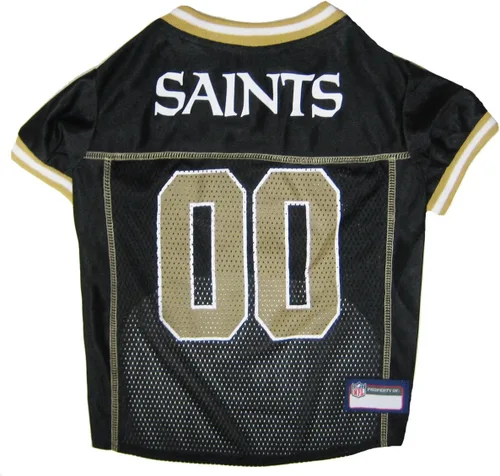 Miniatura 2 de Camiseta para perro de los New Orleans Saints, de la NFL, talla: L, el mejor atuendo de camiseta de fútbol americano para perros o gatos, con Santos