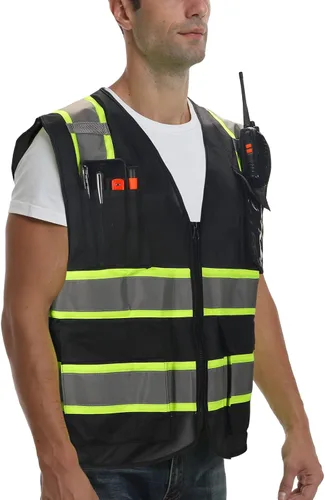Miniatura 2 de Chaleco de seguridad clase 2 de alta visibilidad, chaleco de alta visibilidad con tiras reflectantes de 2 pulgadas de ancho, chaleco de construcción