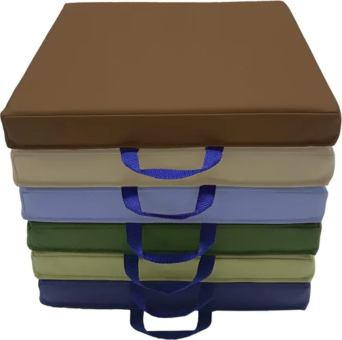 Miniatura 9 de Factory Direct Partners SoftScape - Cojines de piso cuadrados de 15 pulgadas con asas para salón de clases; asientos flexibles para guardería