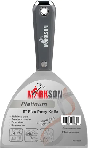 Miniatura 7 de MARKSON Herramienta raspadora de masilla de 8 pulgadas, hoja de acero inoxidable para paneles de yeso, raspador de pintura con mango de nailon