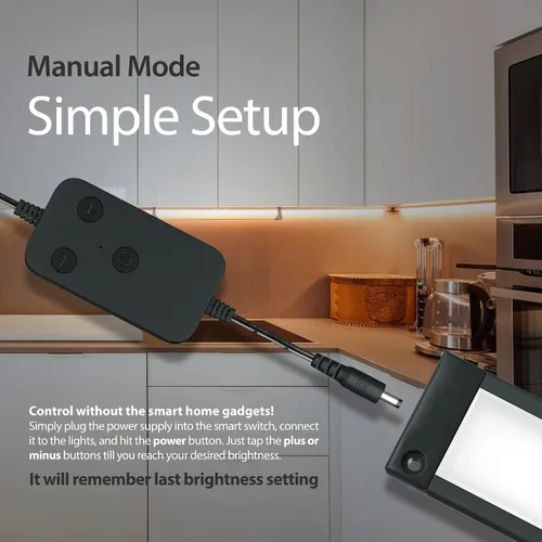 Miniatura 5 de EShine Paquete de 3 luces LED regulables inteligentes negras de 7 pulgadas para debajo del gabinete, compatible con Alexa, Google, blanco cálido