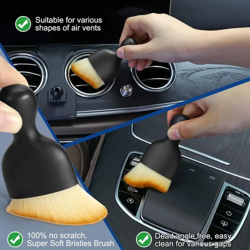 Miniatura 3 de Fitosy Cepillos de Detalle de Plumero para Interior del Automóvil, Cepillo de Cerdas Suaves Accesorios de Automóvil para Limpiar Tablero Rejilla
