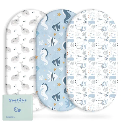Miniatura 29 de Yoofoss Sábanas para cuna de bebé para niños y niñas, paquete de 2 sábanas bajeras para cuna estándar y colchón de niño pequeño, sábana de Zorro