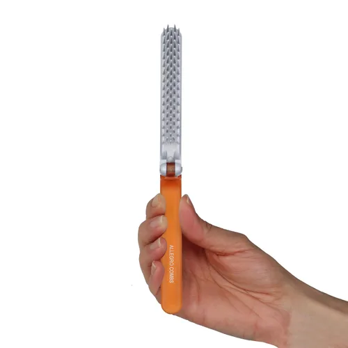 Miniatura 6 de Allegro Combs ScalpCaress: cepillo de pelo EDC Mini cepillo plegable unisex, para niños, ideal para cabello corto, cerdas suaves. Cepillo apto