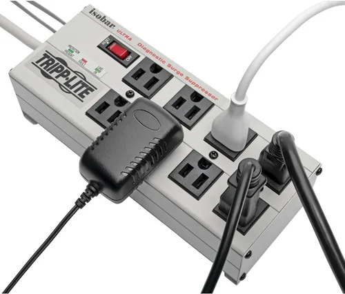 Miniatura 2 de Tripp Lite Isobar Toma múltiple de 8 enchufes, con protección contra sobretensión, cable de 12 pies, enchufe ángulo derecho, LED de diagnóstico