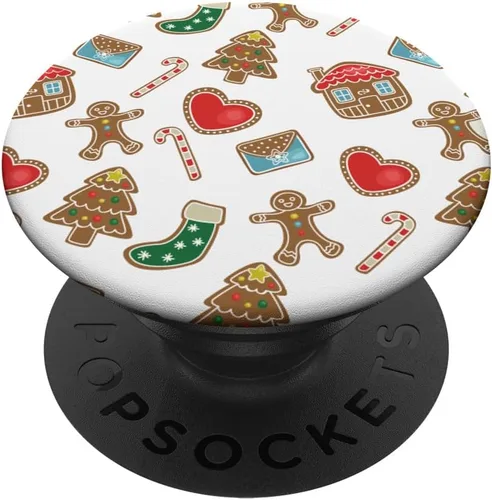 Regalo de Navidad con patrón de jengibre para galletas de Navidad – PopSockets Grip y soporte para teléfonos y tabletas