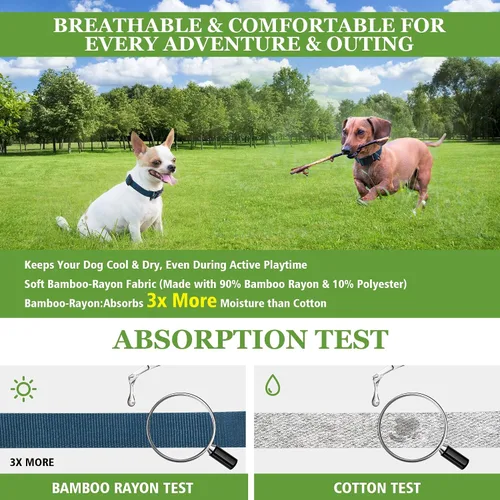 Miniatura 3 de Collar de perro azul para perros pequeños, transpirable, antiolor y suave, cómodo para cachorros de piel sensible, 90% rayón de bambú, hebilla Azul