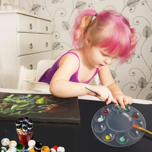 Miniatura 5 de Paleta de Bandejas de Pintura, 60 piezas Bandejas de Pintura para Niños, Paleta de Pintura de Plástico para Alumnos para Pintar, Manualidades DIY