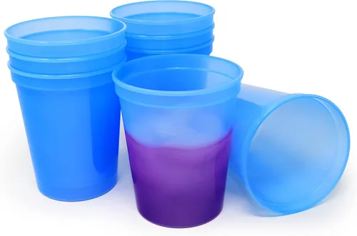 Miniatura 11 de Rolling Sands Vasos de plástico reutilizables para estadios de 16 onzas, paquete de 8, fabricados en Estados Unidos, sin BPA, aptos para Negro