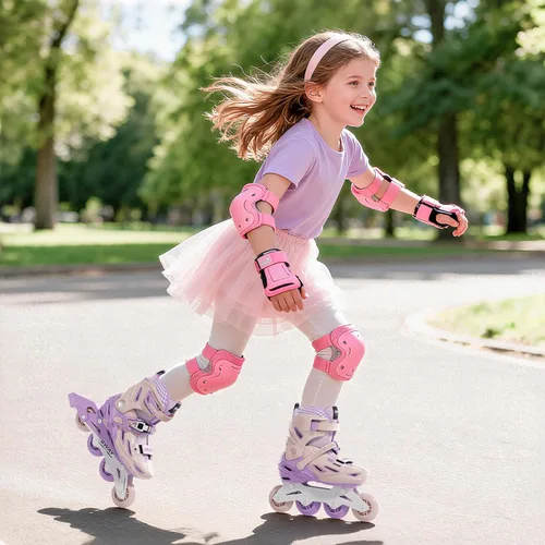 Miniatura 8 de SWAY Patines en línea ajustables en 4 tallas para niñas y niños, todas las ruedas se iluminan, patines en línea para exteriores para niños y jóvenes