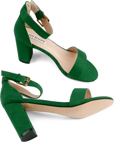 Miniatura 4 de JOY IN LOVE Sandalias de tacón alto con correa al tobillo para mujer de 3.5 pulgadas