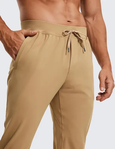 Miniatura 5 de CRZ YOGA Pantalones deportivos elásticos en 4 direcciones para hombre, de 30 pulgadas, para entrenamiento, casual, con bolsillo con cremallera
