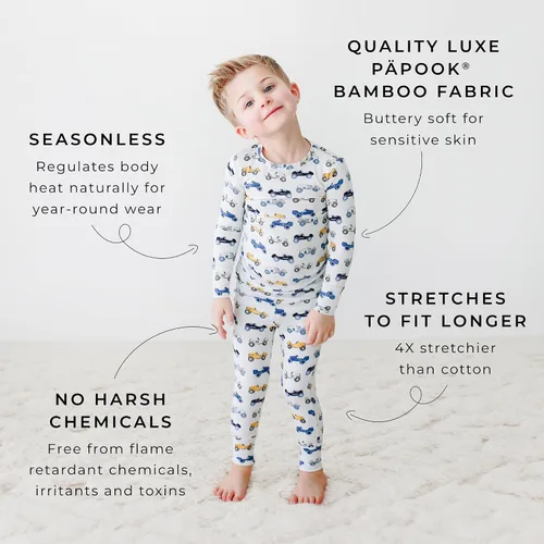 Miniatura 3 de Posh Peanut Conjunto de pijama unisex Ropa para niños pequeños Pijama de dos piezas para niñas Viscosa suave de bambú