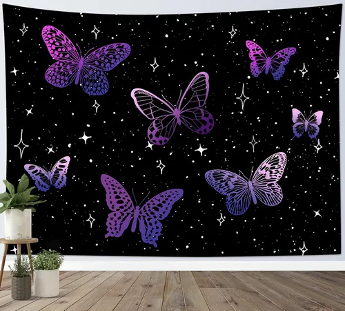 Miniatura 7 de HVEST Tapiz de lobo, tapiz de bosque psicodélico, tapiz para colgar en la pared, tapices de luna, animales salvajes, decoración de habitación, manta