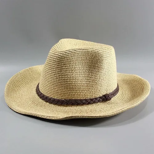 CZDYUF - Sombrero de paja para hombre, ala ancha, plegable, gorra de hueso grande para hombre, talla grande, sombrero Fedora de 22.8in 23.6in Big