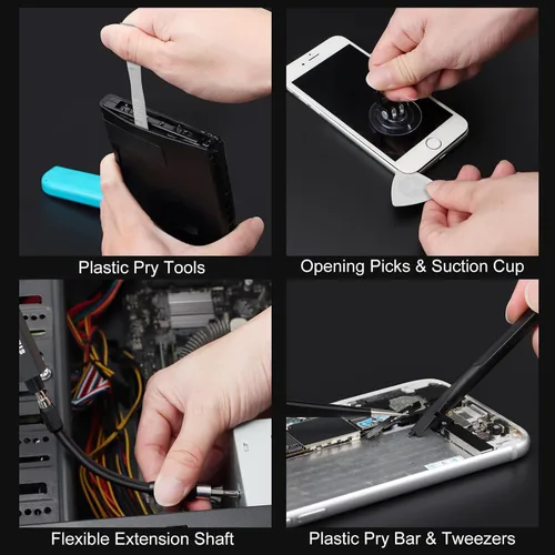 Miniatura 8 de STREBITO Juego de destornilladores eléctricos 155 en 1, destornillador eléctrico pequeño inalámbrico con 140 puntas magnéticas S2, kit de Gris