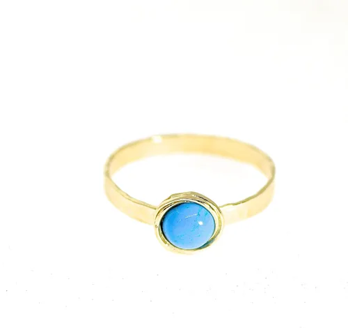 Miniatura 69 de Anillo de oro de piedras preciosas, anillo de piedra chapada en oro de 14 quilates, anillo de piedra apilable, anillo de oro de piedra pequeña