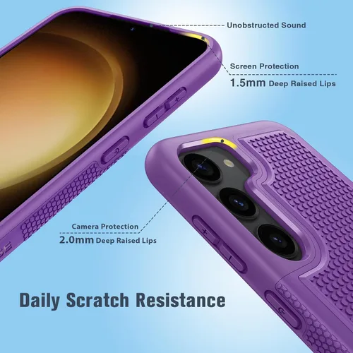 Miniatura 6 de FNTCASE Funda para Samsung Galaxy S24: funda protectora de doble capa a prueba de golpes para teléfono celular Protección a prueba de caídas