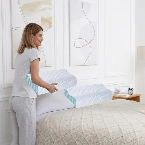 Miniatura 7 de Memory Foam Pillows 2 Pack Neck Pillow - Neck Support Pillow for Pain Relief, Ergonomic Cervical Pillow for Sleeping, Orthopedic Contour Bed Pillow