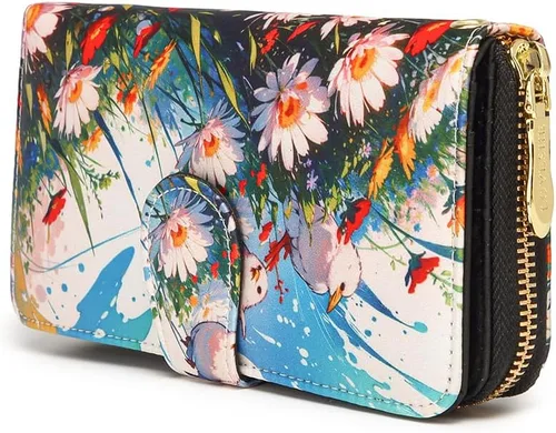 Miniatura 211 de Cartera de mano para mujer, estilo bohemio, con RFID, elegante, espaciosa con correa para viajes, capacidad para tarjetas, teléfono, dinero