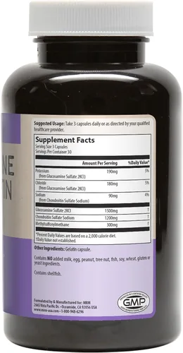 Miniatura 4 de MRM - Glucosamina Condroitina MSM 90 Cápsulas Joint Support Supplement with Glucosamine Sulfate, Chondroitin Sulfate & MSM for Cartilage &