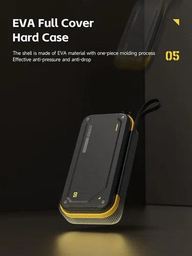 Miniatura 5 de Hagibis Organizador electrónico de viaje Bolsa de viaje EVA Hardshell PU bolsa de transporte portátil para mouse, cargador, cables, banco de Negro
