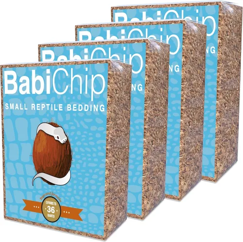 Miniatura 10 de BabiChip - Sustrato de chips de coco para reptiles, 12 cuartos de galón, ropa de cama suelta de tamaño pequeño para pitones de bola, otras