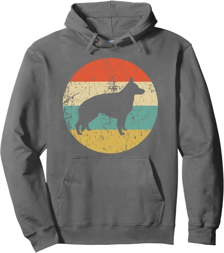 Miniatura 6 de Sudadera con capucha de pastor alemán, diseño retro de perro pastor alemán, Negro, S