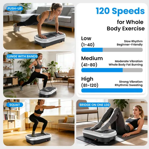 Miniatura 6 de AXV Vibration Plate Exercise Machine Whole Body Workout Music Vibrate Fitness Platform Lymphatic Drainage Machine for Weight Loss Shaping Toning