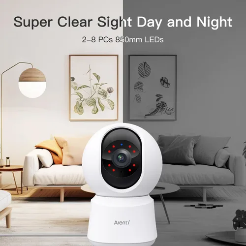 Miniatura 7 de Cámara de seguridad interior ARENTI 5G, cámara para mascotas de 4MP con altavoz para perros/gatos, monitor de bebé con aplicación para teléfono